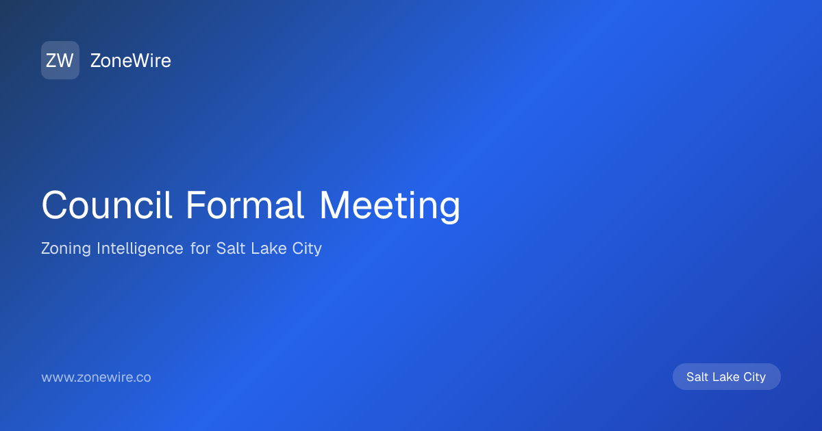 Salt Lake City Meeting Oct 6, 2026 | ZoneWire