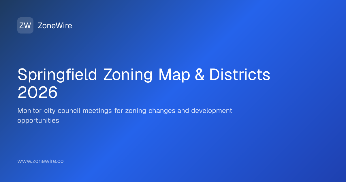 Springfield Zoning Map & Districts 2026 | ZoneWire